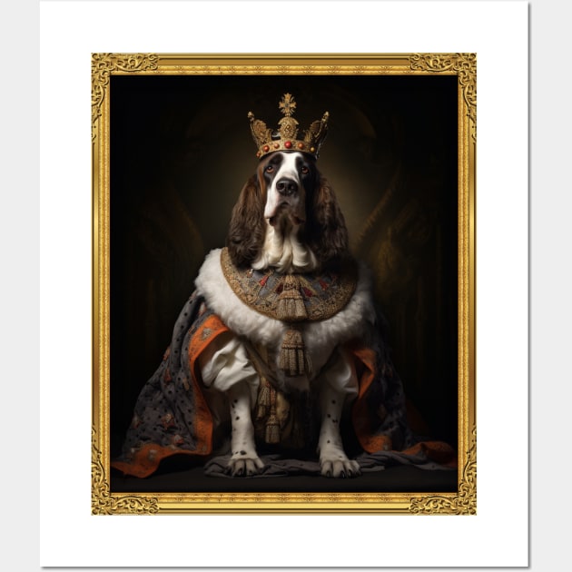 Noble Tri-Colored Basset Hound - Medieval King (Framed) Wall Art by HUH? Designs